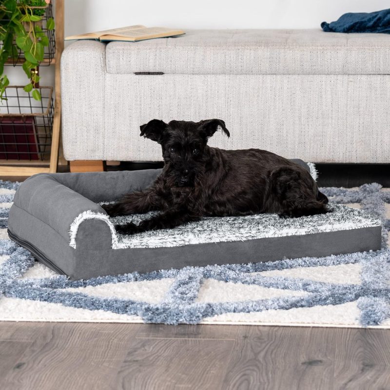 Furhaven Orthopedic Dog Bed for Medium/Small Dogs w/ Removable Bolsters & Washable Cover, For Dogs Up to 35 lbs - Plush & Almond - Image 375