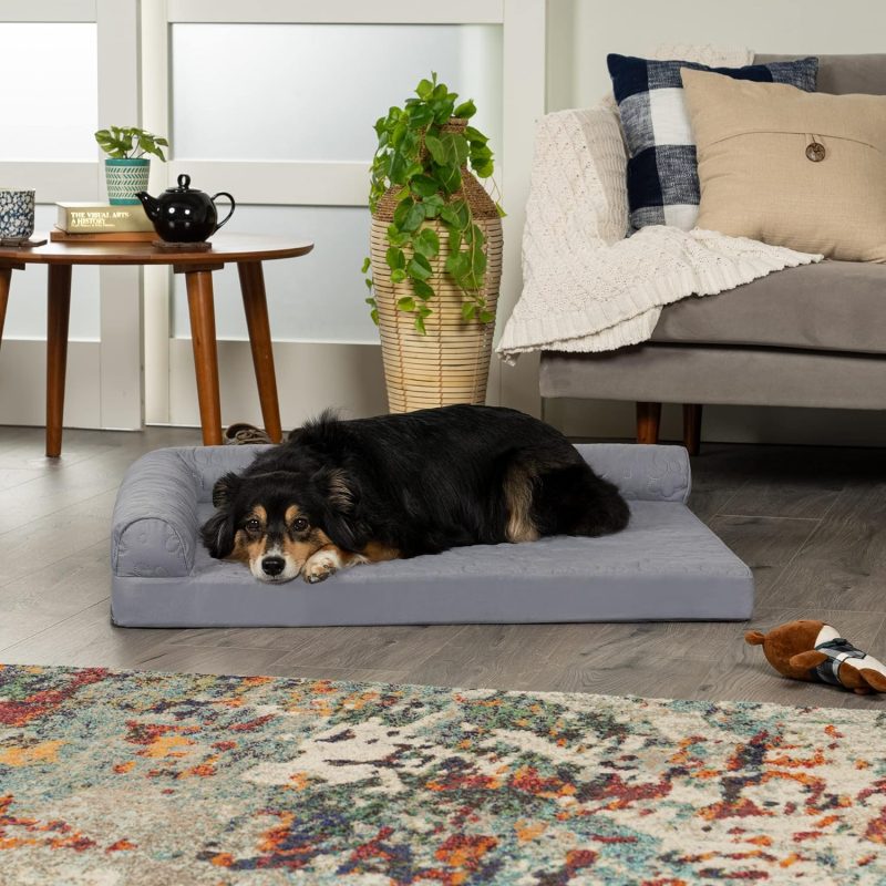Furhaven Orthopedic Dog Bed for Medium/Small Dogs w/ Removable Bolsters & Washable Cover, For Dogs Up to 35 lbs - Plush & Almond - Image 286