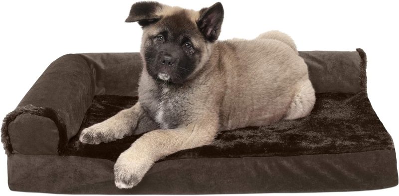 Furhaven Orthopedic Dog Bed for Medium/Small Dogs w/ Removable Bolsters & Washable Cover, For Dogs Up to 35 lbs - Plush & Almond - Image 583