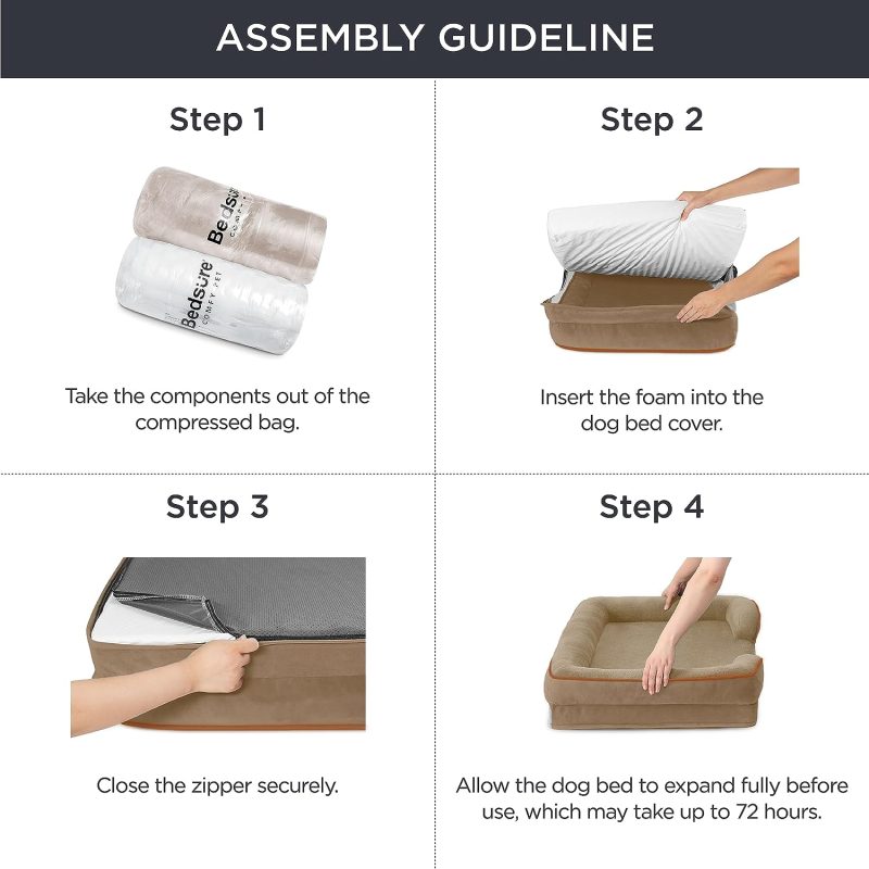 Bedsure Orthopedic Dog Bed for Medium Dogs -Foam Sofa with Removable Washable Cover, Waterproof Lining and Nonskid Bottom Couch, - Image 61