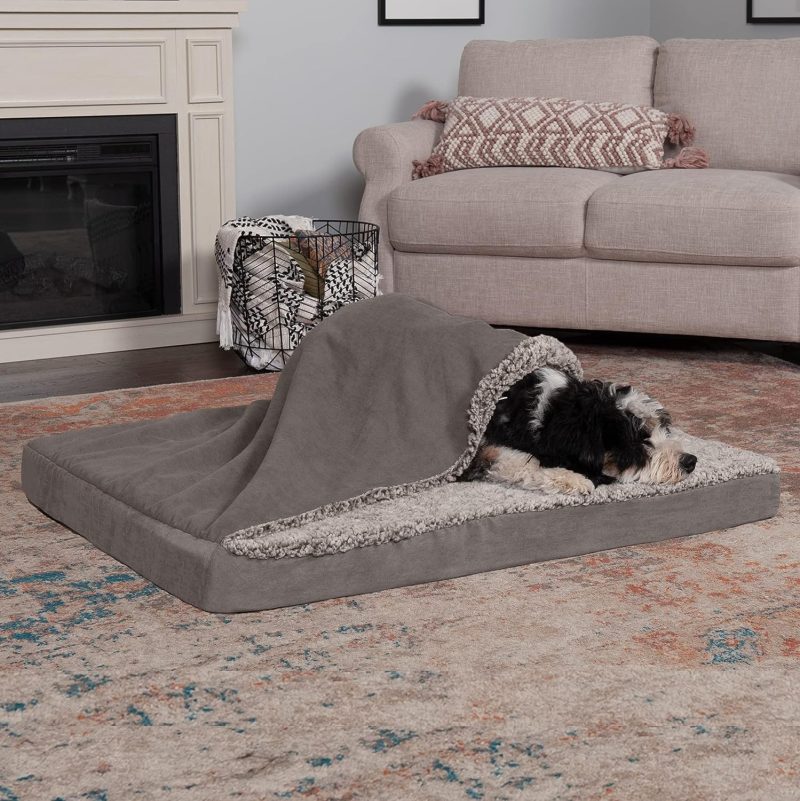 Furhaven Cooling Gel Dog Bed for Large Dogs w/ Removable Bolsters & Washable Cover, For Dogs Up to 95 lbs - Plush & Velvet Waves - Image 56