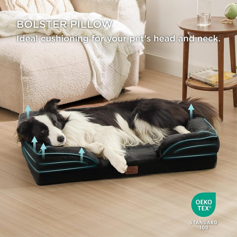 Bedsure Orthopedic Dog Bed for Medium Dogs -Foam Sofa with Removable Washable Cover, Waterproof Lining and Nonskid Bottom Couch, - Image 136