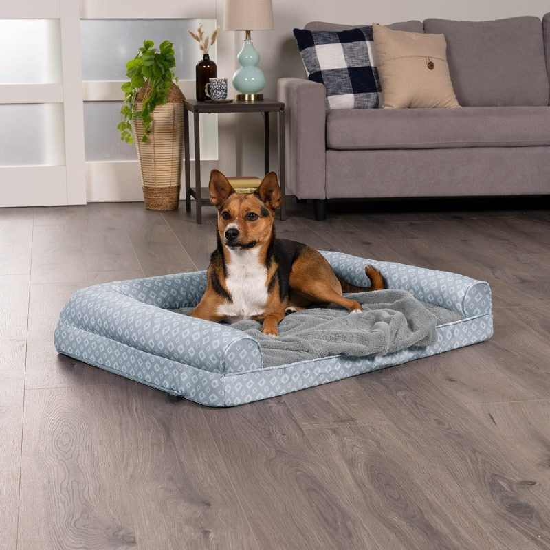 Furhaven Cooling Gel Dog Bed for Large Dogs w/ Removable Bolsters & Washable Cover, For Dogs Up to 95 lbs - Plush & Velvet Waves - Image 321