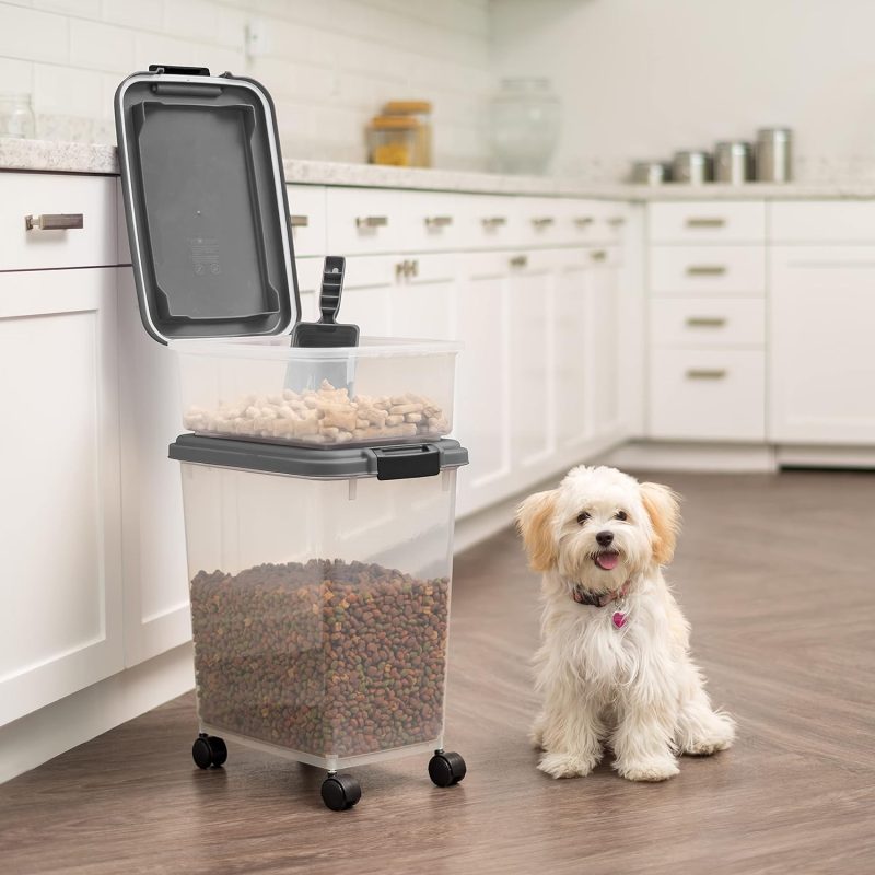 IRIS USA Airtight Pet Food/Treat Storage Container Combo, Blue - Image 42