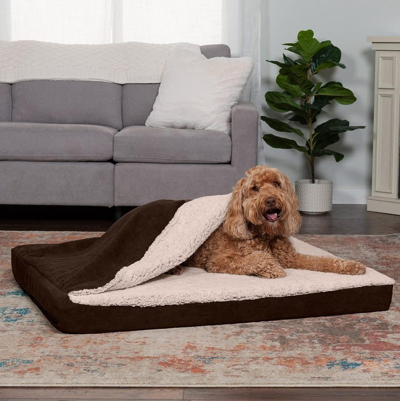 Furhaven Cooling Gel Dog Bed for Large Dogs w/ Removable Bolsters & Washable Cover, For Dogs Up to 95 lbs - Plush & Velvet Waves - Image 169