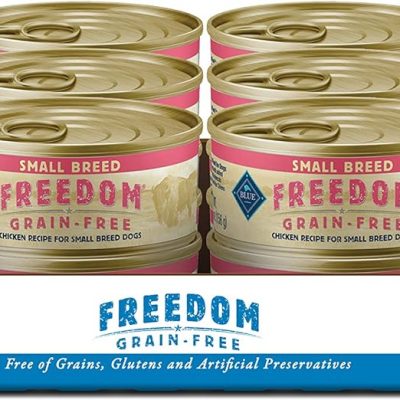 Blue Buffalo Freedom Grain Free Natural Adult Small Breed Wet Dog Food, Chicken 5.5oz cans (Pack of 24)