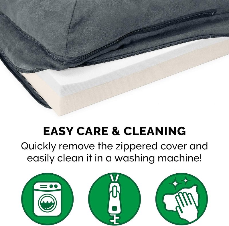 Furhaven Cooling Gel Dog Bed for Large/Medium Dogs w/ Removable Bolsters & Washable Cover, For Dogs Up to 55 lbs - Plush & - Image 380
