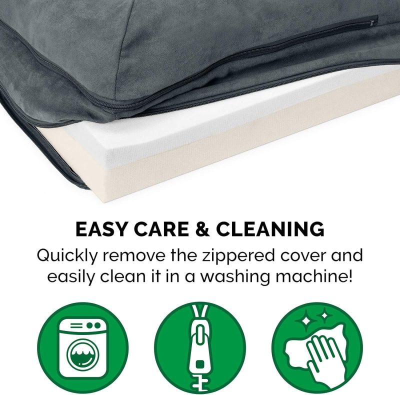 Furhaven Orthopedic Dog Bed for Medium/Small Dogs w/ Removable Bolsters & Washable Cover, For Dogs Up to 35 lbs - Plush & Almond - Image 380
