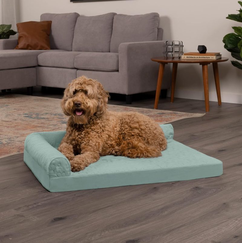 Furhaven Orthopedic Dog Bed for Medium/Small Dogs w/ Removable Bolsters & Washable Cover, For Dogs Up to 35 lbs - Plush & Almond - Image 615