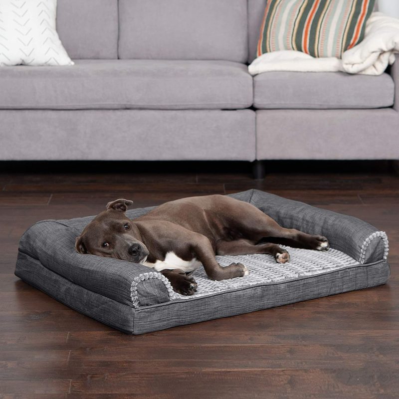Furhaven Cooling Gel Dog Bed for Large Dogs w/ Removable Bolsters & Washable Cover, For Dogs Up to 95 lbs - Plush & Velvet Waves - Image 363