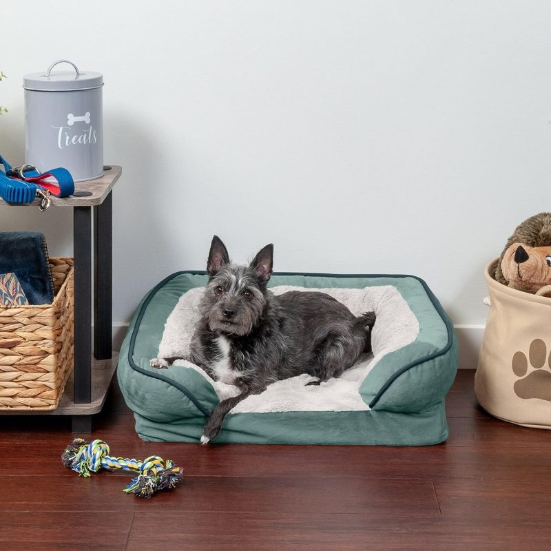 Furhaven Cooling Gel Dog Bed for Large Dogs w/ Removable Bolsters & Washable Cover, For Dogs Up to 95 lbs - Plush & Velvet Waves - Image 279