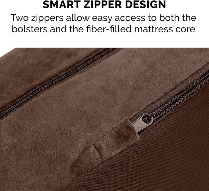 Furhaven Orthopedic Dog Bed for Medium/Small Dogs w/ Removable Bolsters & Washable Cover, For Dogs Up to 35 lbs - Plush & Almond - Image 33