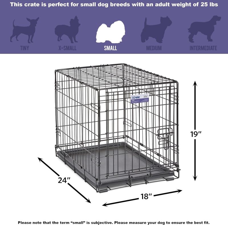 MidWest Homes for Pets Newly Enhanced Single & Double Door iCrate Dog Crate, Includes Leak-Proof Pan, Floor Protecting Feet , - Image 79