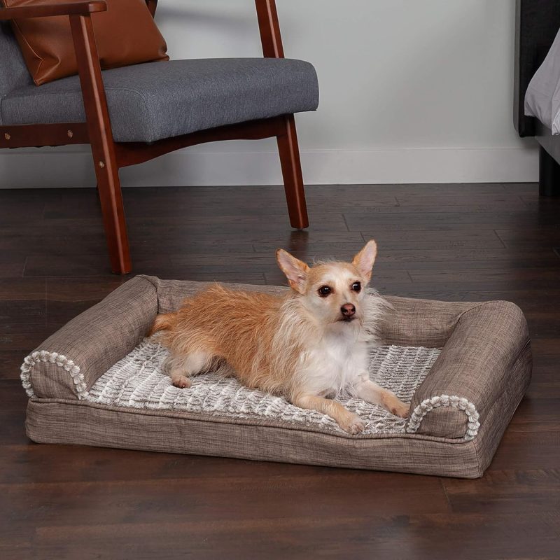 Furhaven Cooling Gel Dog Bed for Large Dogs w/ Removable Bolsters & Washable Cover, For Dogs Up to 95 lbs - Plush & Velvet Waves - Image 263