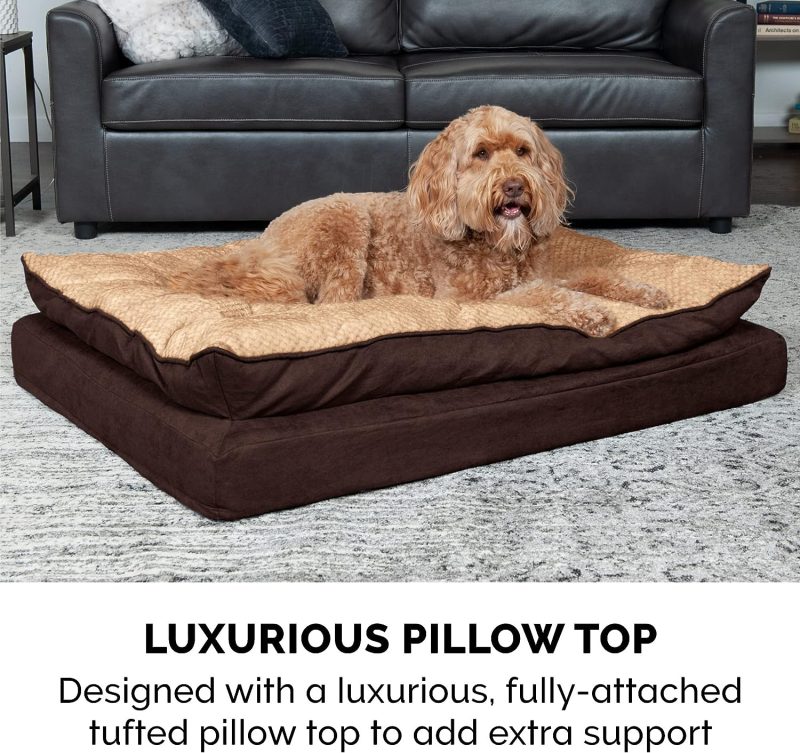Furhaven Cooling Gel Dog Bed for Large Dogs w/ Removable Bolsters & Washable Cover, For Dogs Up to 95 lbs - Plush & Velvet Waves - Image 222