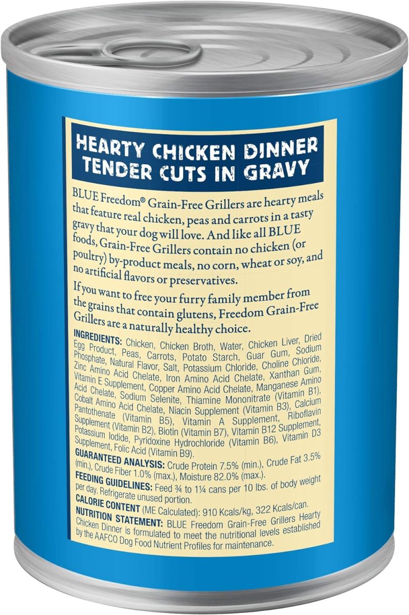 Blue Buffalo Freedom Grain Free Natural Adult Wet Dog Food, Chicken 12.5oz cans (Pack of 12) - Image 3