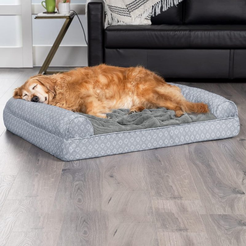 Furhaven Cooling Gel Dog Bed for Large Dogs w/ Removable Bolsters & Washable Cover, For Dogs Up to 95 lbs - Plush & Velvet Waves - Image 172