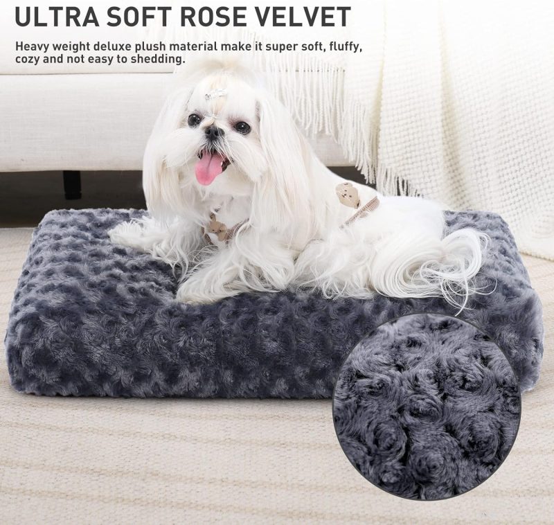 Washable Dog Bed Deluxe Plush Dog Crate Beds Fulffy Comfy Kennel Pad Anti-Slip Pet Sleeping Mat for Large, Jumbo, Medium, Small - Image 36