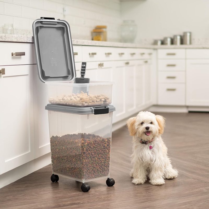 IRIS USA Airtight Pet Food/Treat Storage Container Combo, Blue - Image 83