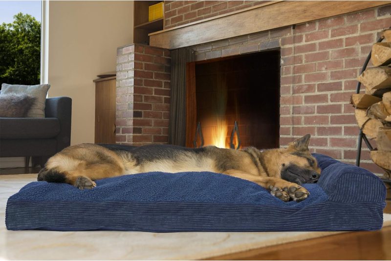 Furhaven Orthopedic Dog Bed for Medium/Small Dogs w/ Removable Bolsters & Washable Cover, For Dogs Up to 35 lbs - Plush & Almond - Image 301
