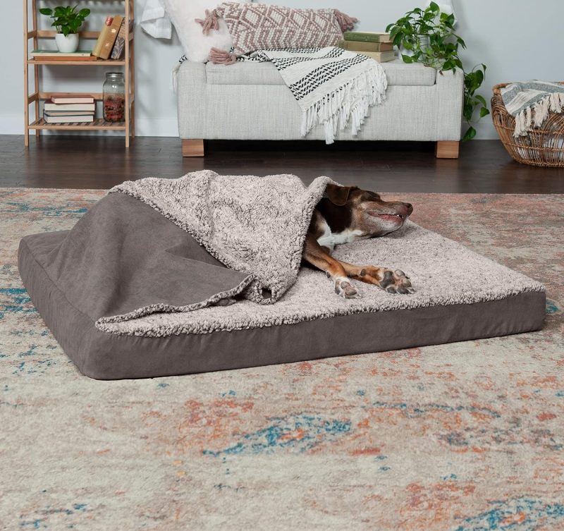 Furhaven Cooling Gel Dog Bed for Large Dogs w/ Removable Bolsters & Washable Cover, For Dogs Up to 95 lbs - Plush & Velvet Waves - Image 118