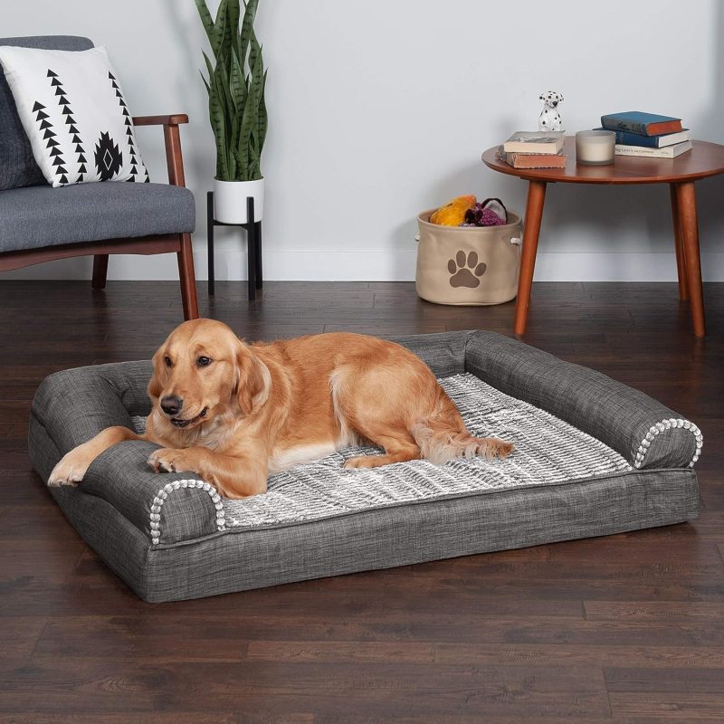Furhaven Cooling Gel Dog Bed for Large Dogs w/ Removable Bolsters & Washable Cover, For Dogs Up to 95 lbs - Plush & Velvet Waves - Image 337