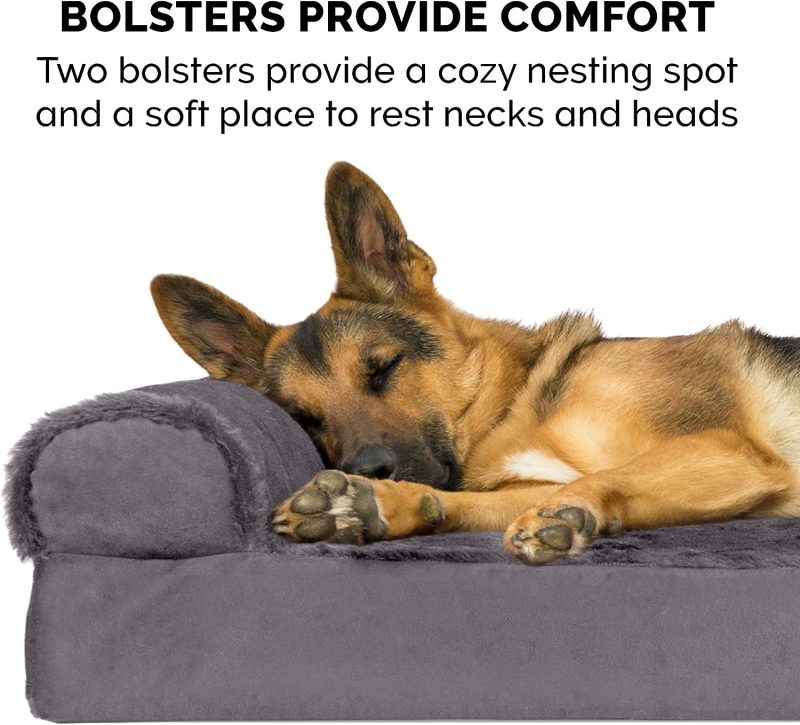 Furhaven Cooling Gel Dog Bed for Large/Medium Dogs w/ Removable Bolsters & Washable Cover, For Dogs Up to 55 lbs - Plush & - Image 120