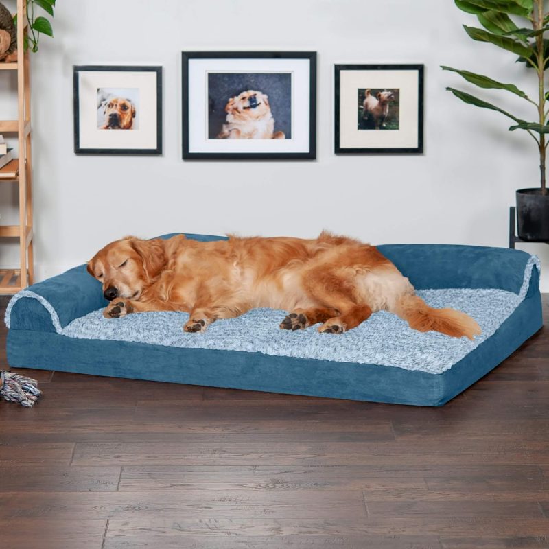 Furhaven Cooling Gel Dog Bed for Large/Medium Dogs w/ Removable Bolsters & Washable Cover, For Dogs Up to 55 lbs - Plush & - Image 552