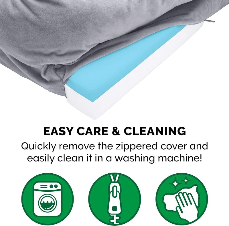 Furhaven Cooling Gel Dog Bed for Large Dogs w/ Removable Bolsters & Washable Cover, For Dogs Up to 95 lbs - Plush & Velvet Waves - Image 201