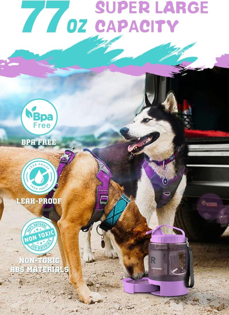 77oz Dog Travel Water Bottle with Pull-Out Drinking Bowl, Portable Dog Water Bowl Dispenser Suitable for Large, Medium, and - Image 16