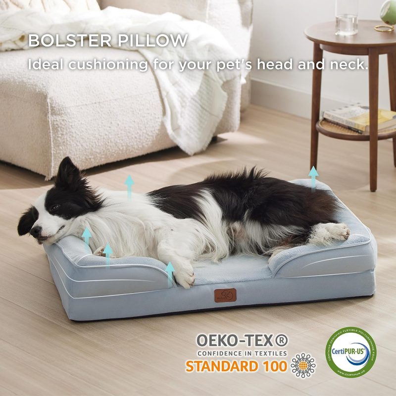 Bedsure Orthopedic Dog Bed for Medium Dogs -Foam Sofa with Removable Washable Cover, Waterproof Lining and Nonskid Bottom Couch, - Image 286
