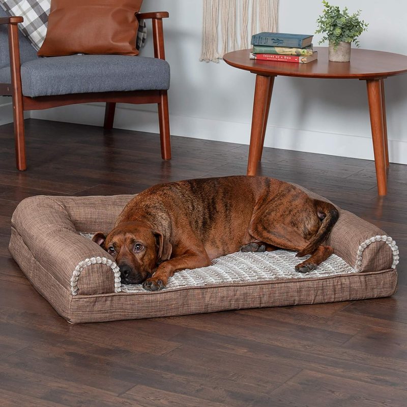 Furhaven Cooling Gel Dog Bed for Large Dogs w/ Removable Bolsters & Washable Cover, For Dogs Up to 95 lbs - Plush & Velvet Waves - Image 189