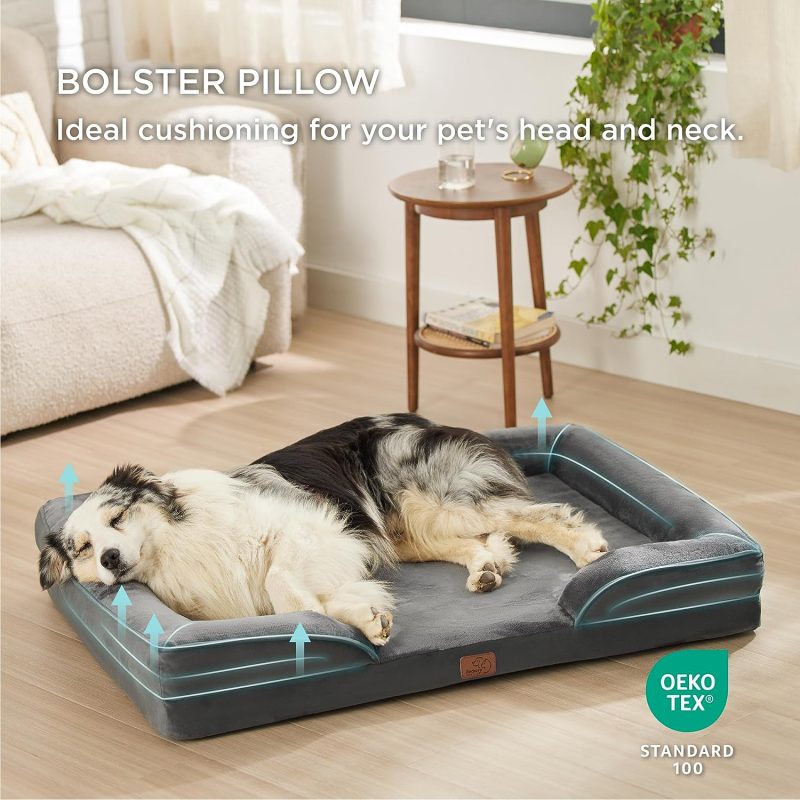 Bedsure Orthopedic Dog Bed for Medium Dogs -Foam Sofa with Removable Washable Cover, Waterproof Lining and Nonskid Bottom Couch, - Image 230