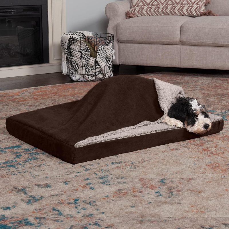 Furhaven Cooling Gel Dog Bed for Large Dogs w/ Removable Bolsters & Washable Cover, For Dogs Up to 95 lbs - Plush & Velvet Waves - Image 245