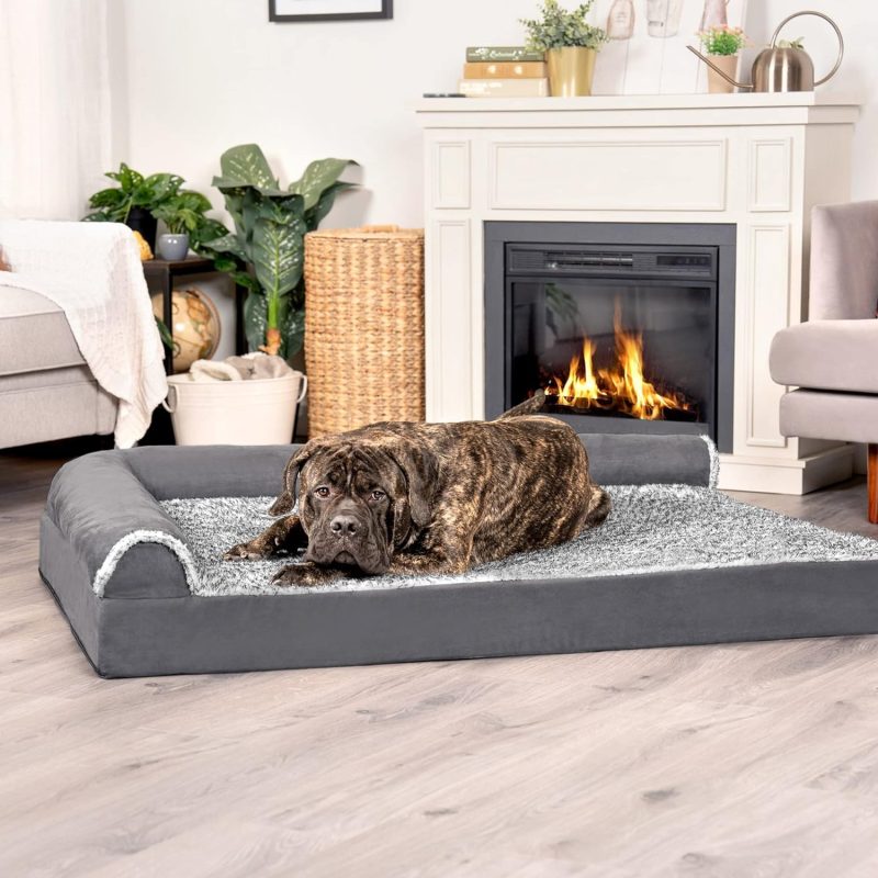 Furhaven Cooling Gel Dog Bed for Large/Medium Dogs w/ Removable Bolsters & Washable Cover, For Dogs Up to 55 lbs - Plush & - Image 570