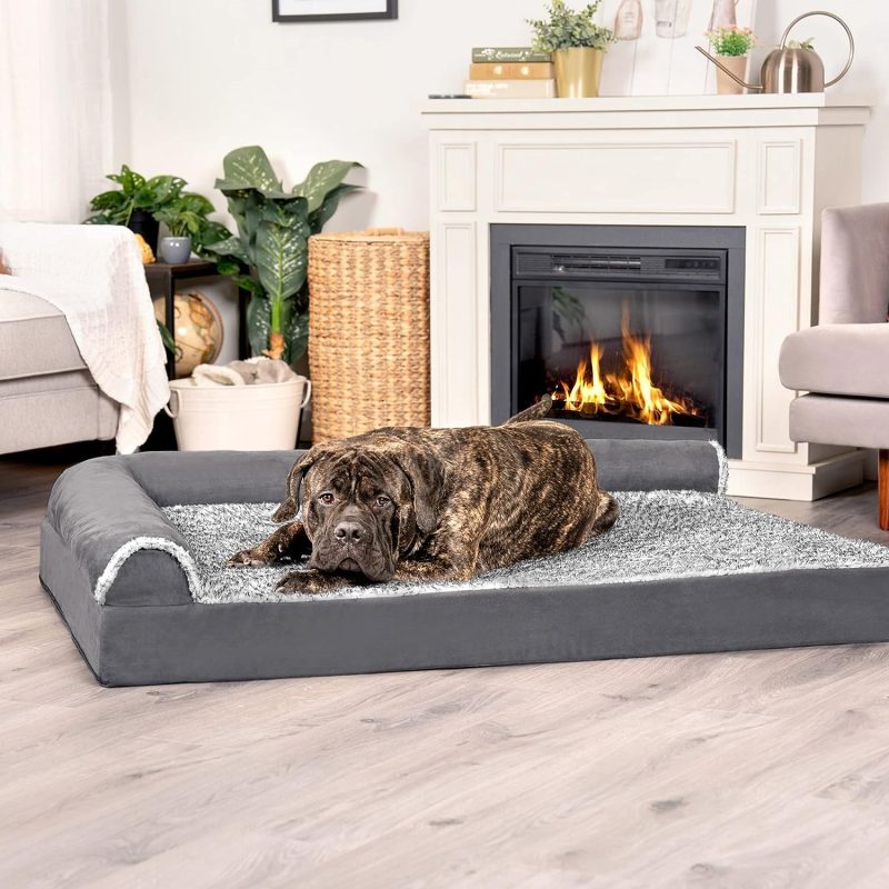 Furhaven Orthopedic Dog Bed for Medium/Small Dogs w/ Removable Bolsters & Washable Cover, For Dogs Up to 35 lbs - Plush & Almond - Image 570