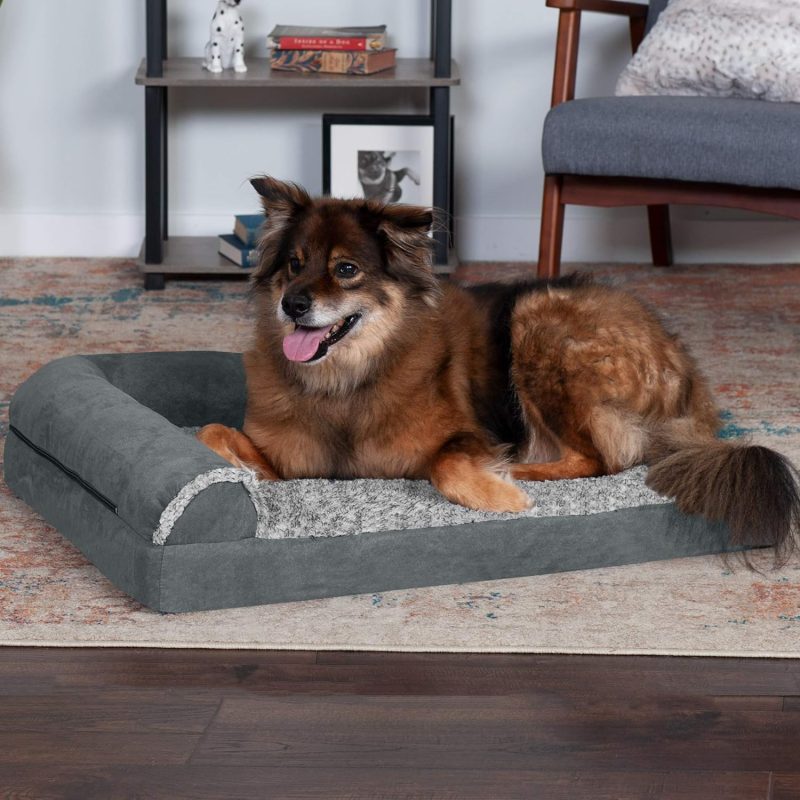 Furhaven Orthopedic Dog Bed for Medium/Small Dogs w/ Removable Bolsters & Washable Cover, For Dogs Up to 35 lbs - Plush & Almond - Image 377