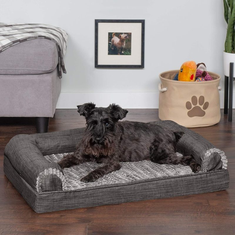 Furhaven Cooling Gel Dog Bed for Large Dogs w/ Removable Bolsters & Washable Cover, For Dogs Up to 95 lbs - Plush & Velvet Waves - Image 284