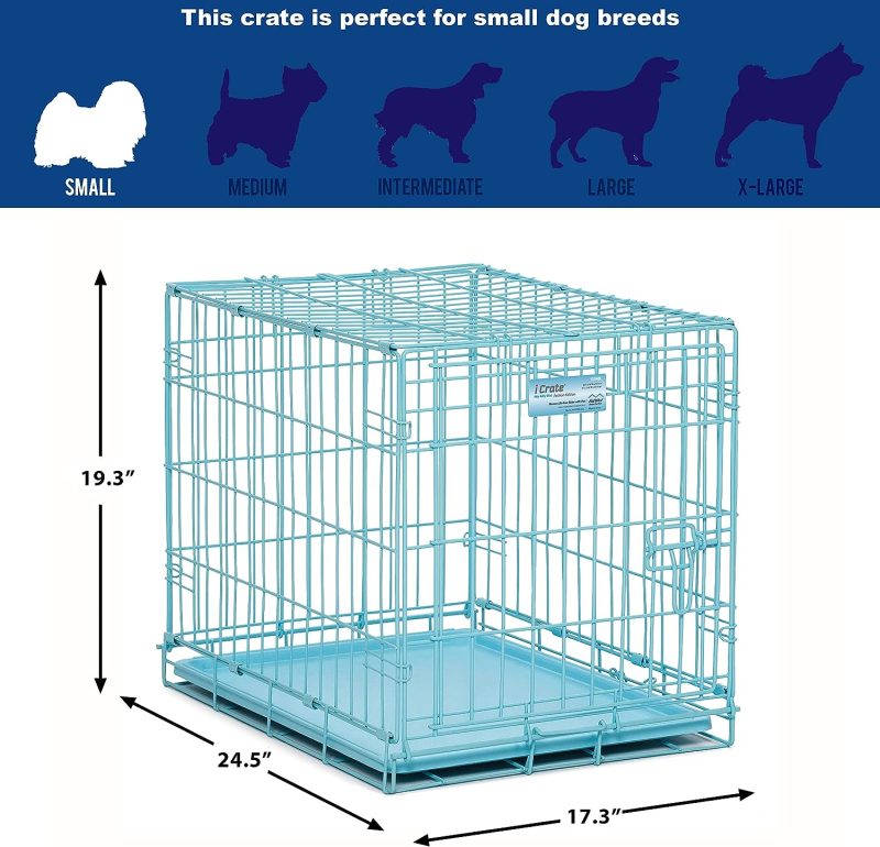 MidWest Homes for Pets Newly Enhanced Single & Double Door iCrate Dog Crate, Includes Leak-Proof Pan, Floor Protecting Feet , - Image 5