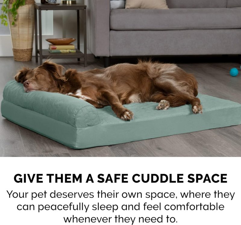 Furhaven Orthopedic Dog Bed for Medium/Small Dogs w/ Removable Bolsters & Washable Cover, For Dogs Up to 35 lbs - Plush & Almond - Image 104