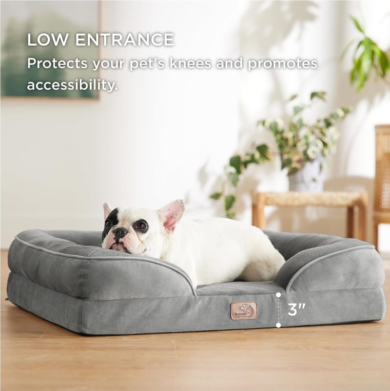 Bedsure Orthopedic Dog Bed for Medium Dogs -Foam Sofa with Removable Washable Cover, Waterproof Lining and Nonskid Bottom Couch, - Image 90