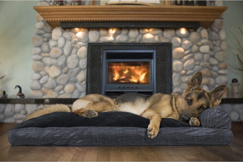 Furhaven Orthopedic Dog Bed for Medium/Small Dogs w/ Removable Bolsters & Washable Cover, For Dogs Up to 35 lbs - Plush & Almond - Image 36