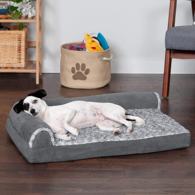 Furhaven Orthopedic Dog Bed for Medium/Small Dogs w/ Removable Bolsters & Washable Cover, For Dogs Up to 35 lbs - Plush & Almond - Image 401