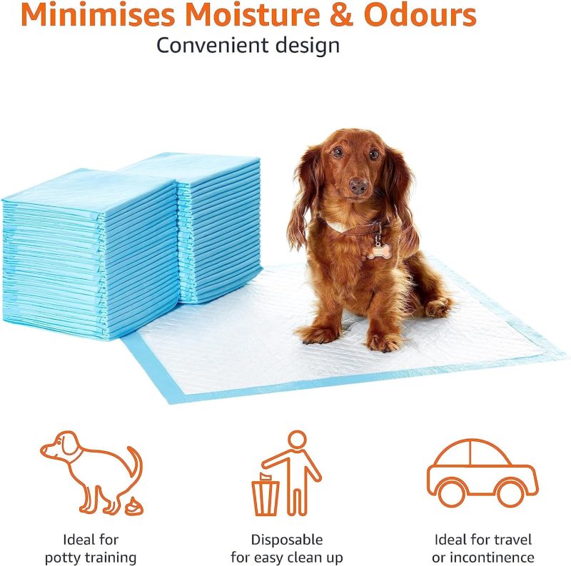 Amazon Basics Dog and Puppy Pee Pads with Leak-Proof Quick-Dry Design for Potty Training, Standard Absorbency, Regular Size, 22 - Image 33