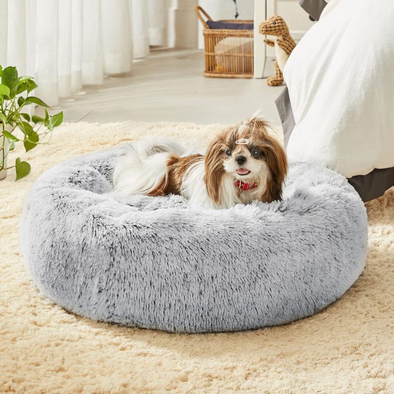 Calming Dog Bed & Cat Bed, Anti-Anxiety Donut Cuddler Warming Cozy Soft Round Fluffy Faux Fur Plush Cushion bed for Small Medium - Image 107