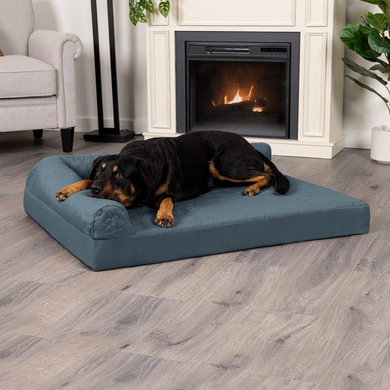 Furhaven Cooling Gel Dog Bed for Large/Medium Dogs w/ Removable Bolsters & Washable Cover, For Dogs Up to 55 lbs - Plush & - Image 510