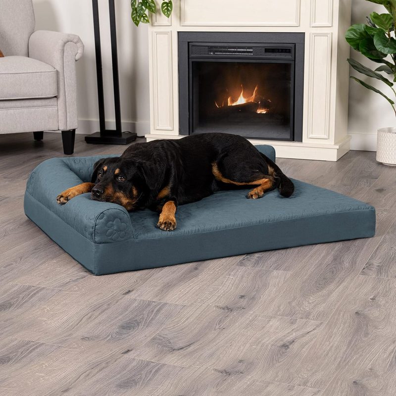 Furhaven Orthopedic Dog Bed for Medium/Small Dogs w/ Removable Bolsters & Washable Cover, For Dogs Up to 35 lbs - Plush & Almond - Image 510