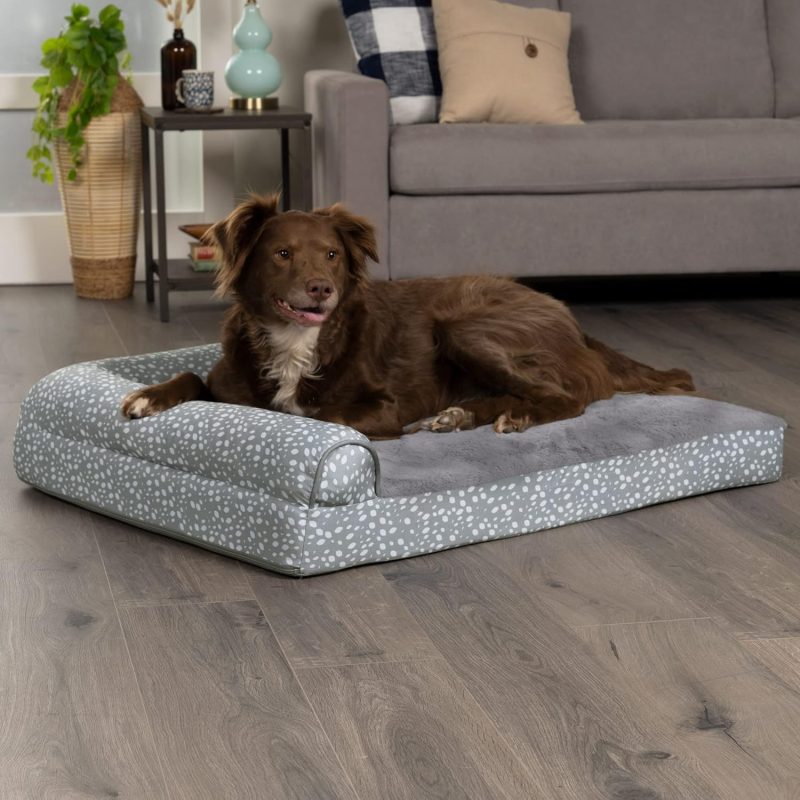 Furhaven Orthopedic Dog Bed for Medium/Small Dogs w/ Removable Bolsters & Washable Cover, For Dogs Up to 35 lbs - Plush & Almond - Image 644
