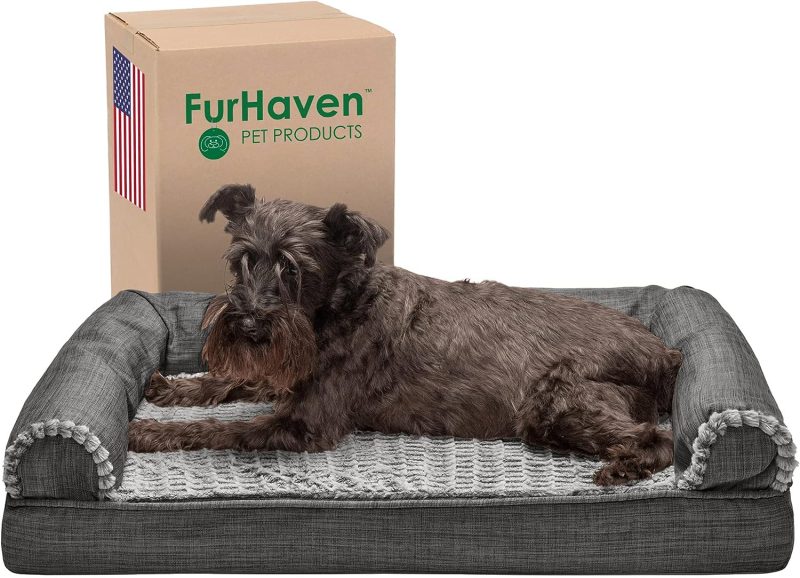 Furhaven Cooling Gel Dog Bed for Large Dogs w/ Removable Bolsters & Washable Cover, For Dogs Up to 95 lbs - Plush & Velvet Waves - Image 283