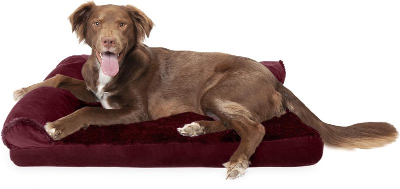 Furhaven Orthopedic Dog Bed for Medium/Small Dogs w/ Removable Bolsters & Washable Cover, For Dogs Up to 35 lbs - Plush & Almond - Image 346